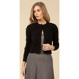 NWT Smith & Quinn Black Puff Juniper Cardigan Size Small
